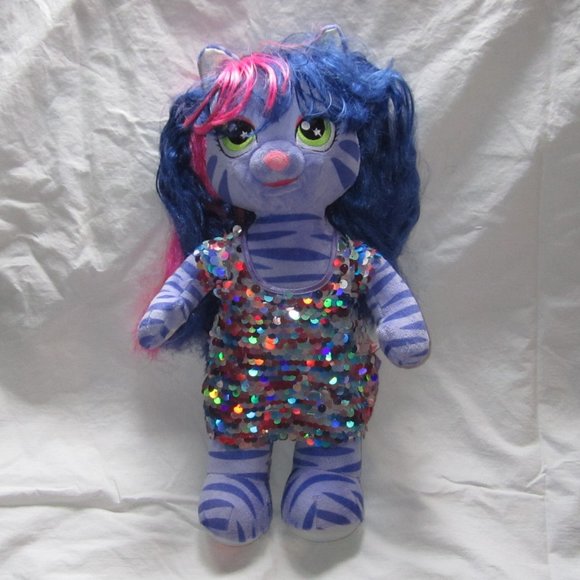 Build A Bear Honey Girls TEEGAN Cat Rock Star wearing Sequin Dress - Picture 1 of 5